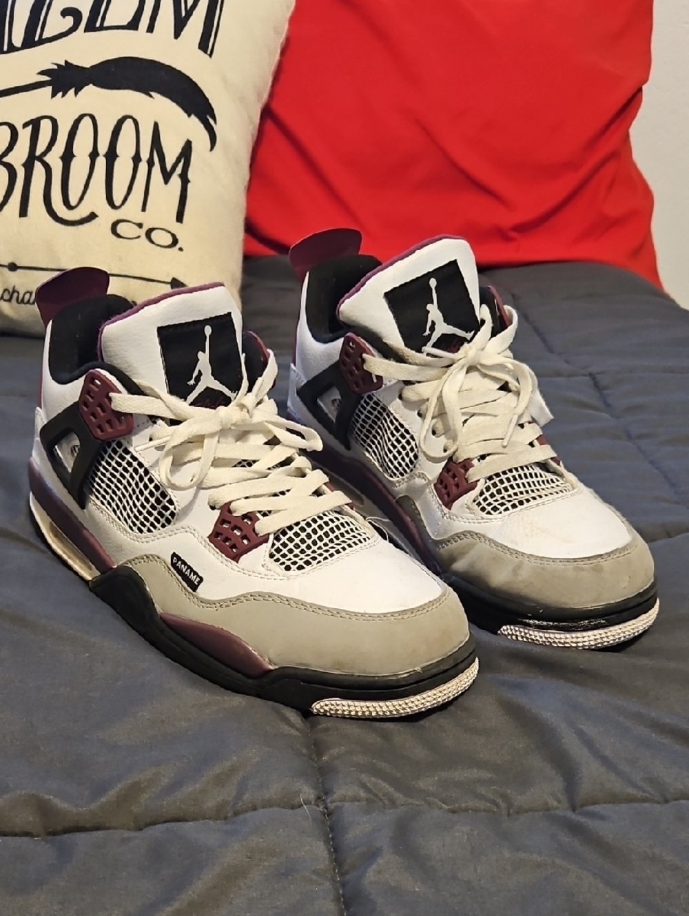 Nike Air Jordan 4 PSG  Bordeaux Maroon Size 12 Sneakers